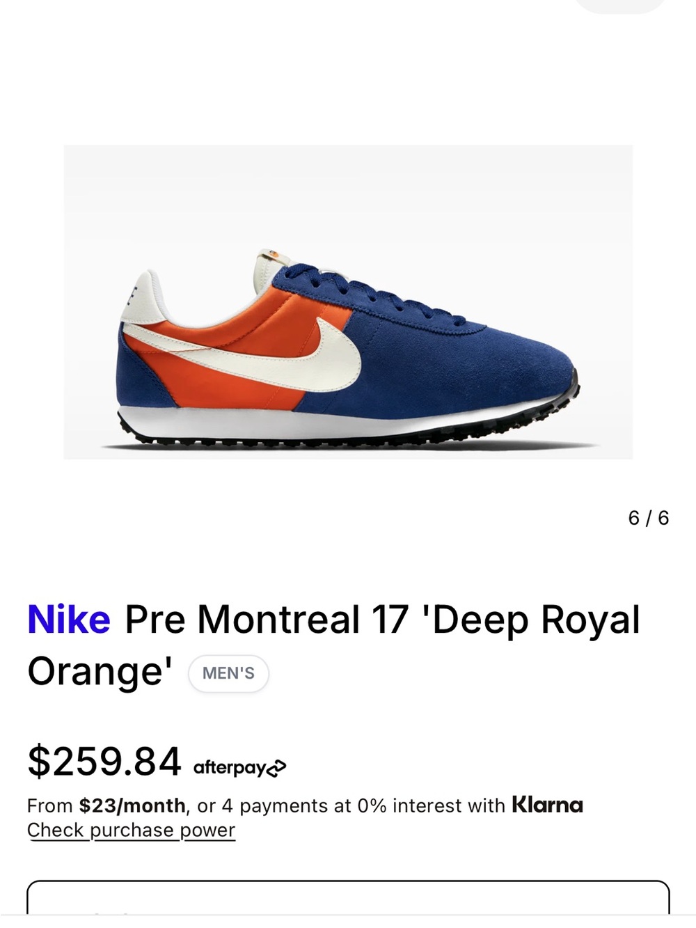 Nike Pre Montreal 17 'Deep Royal Orange' Sneaker - Blue & Orange